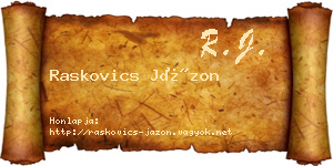 Raskovics Jázon névjegykártya